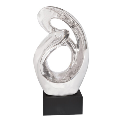 Domus: Abstract Sculpture With Base, Silver/Black; 27inch 1