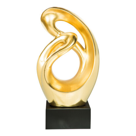 Domus: Abstract Sculpture With Base, Gold/Black; 27inch 1