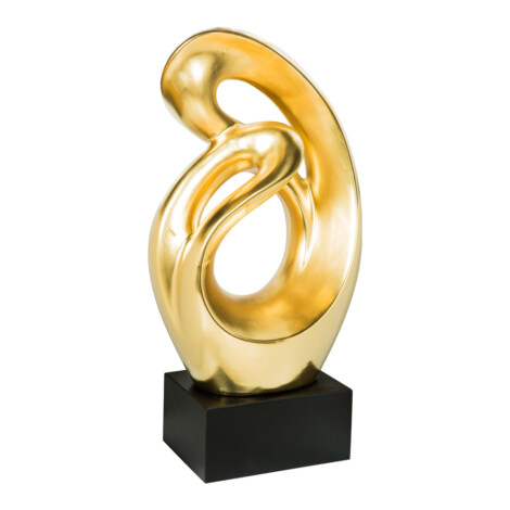 Domus: Abstract Sculpture With Base, Gold/Black; 27inch