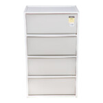 Modular Storage Cabinet, 4-Drawers With Wooden Top, White/Soft Grey