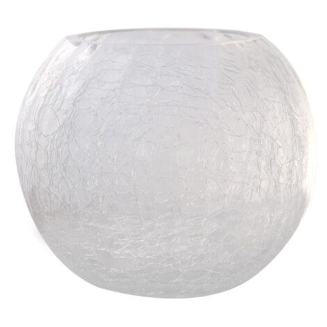 Domus: Clear Crackle Glass Vase: 13cm 1