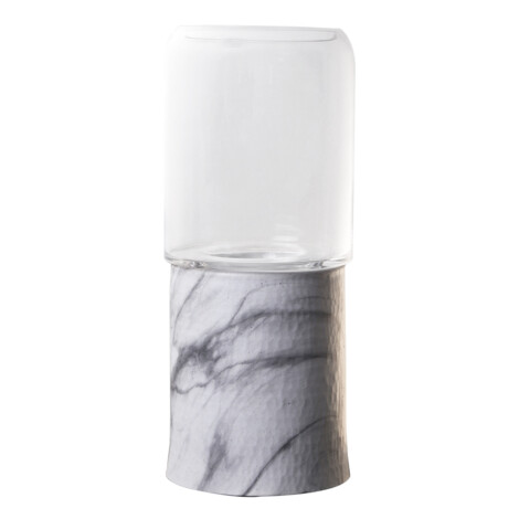 Domus: Clear Glass Vase with Marble Base: 32