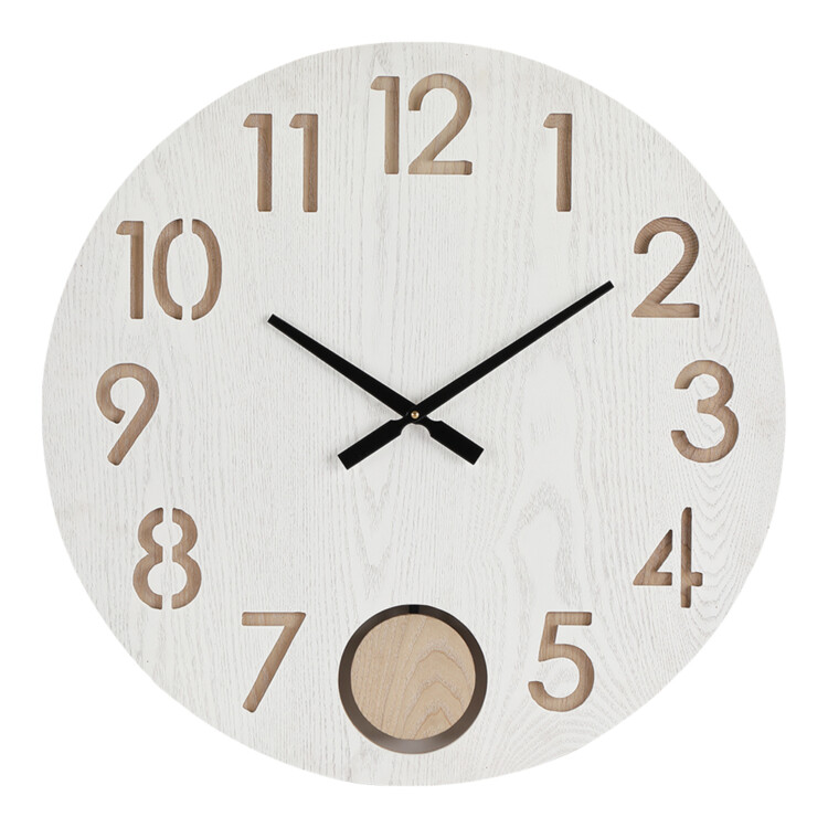 Norlind Wooden Decorative Round Wall Clock; Diameter 24cm