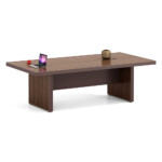 Two Panel Base Office Meeting Table (240x120x75cm), Brown Oak/Brown