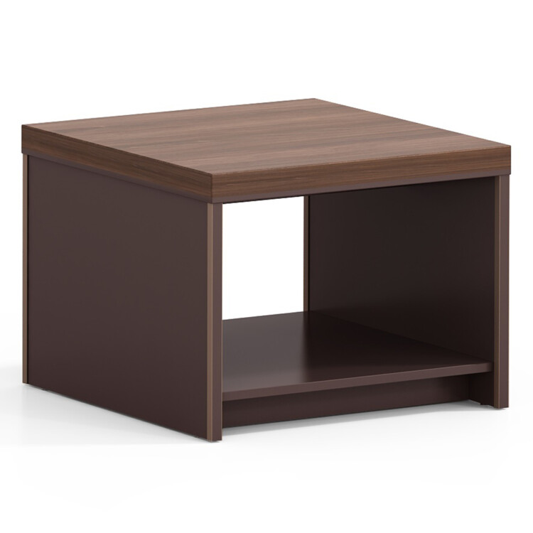 Office Coffee Table: (60x60x45)cm, Brown Oak/Brown