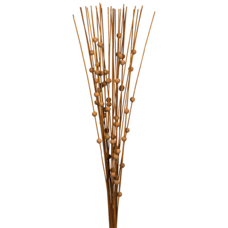 Winston: Decoration; Bamboo Stick With Wooden Pearl, 30 Stems Bunch, Light Brown 1