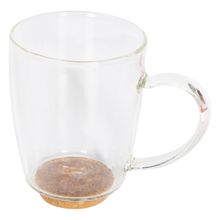 Borosilicate Glass Mug With Cork Base : 1pc