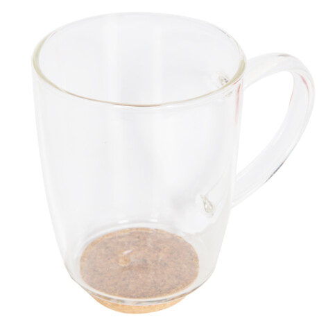 Borosilicate Glass Mug With Cork Base : 1pc