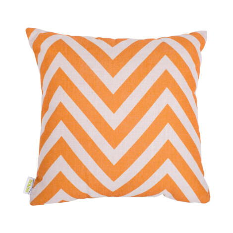 Orange Striped Outdoor Pillow; (45 x 45)cm 1