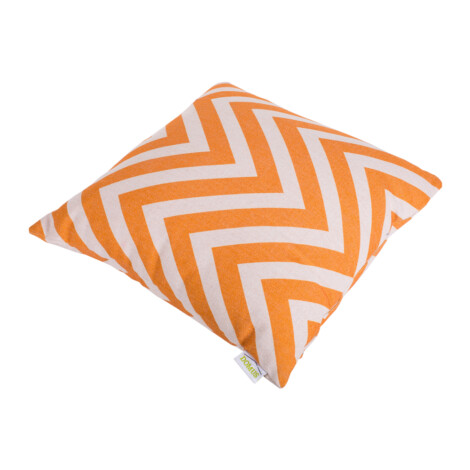 Orange Striped Outdoor Pillow; (45 x 45)cm
