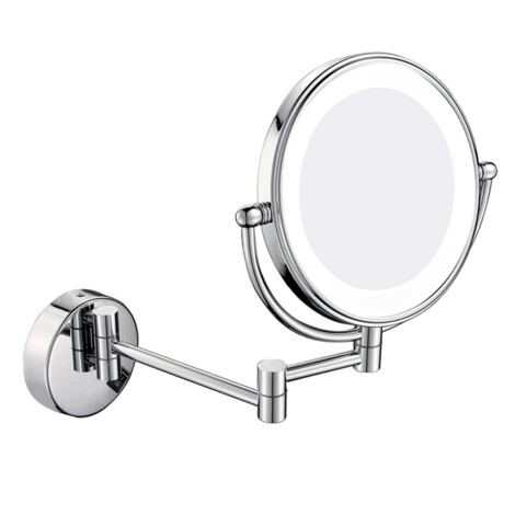 Shaving Mirror With Led Light, Brass Frame, Chrome Plated 1