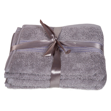 Royale: Plain Hand Towel Set- 2pcs: (41×66)cm, Grey 1