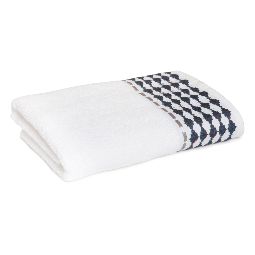 Cannon: Bath Towel, Puzzle Design: (70x140)cm, White