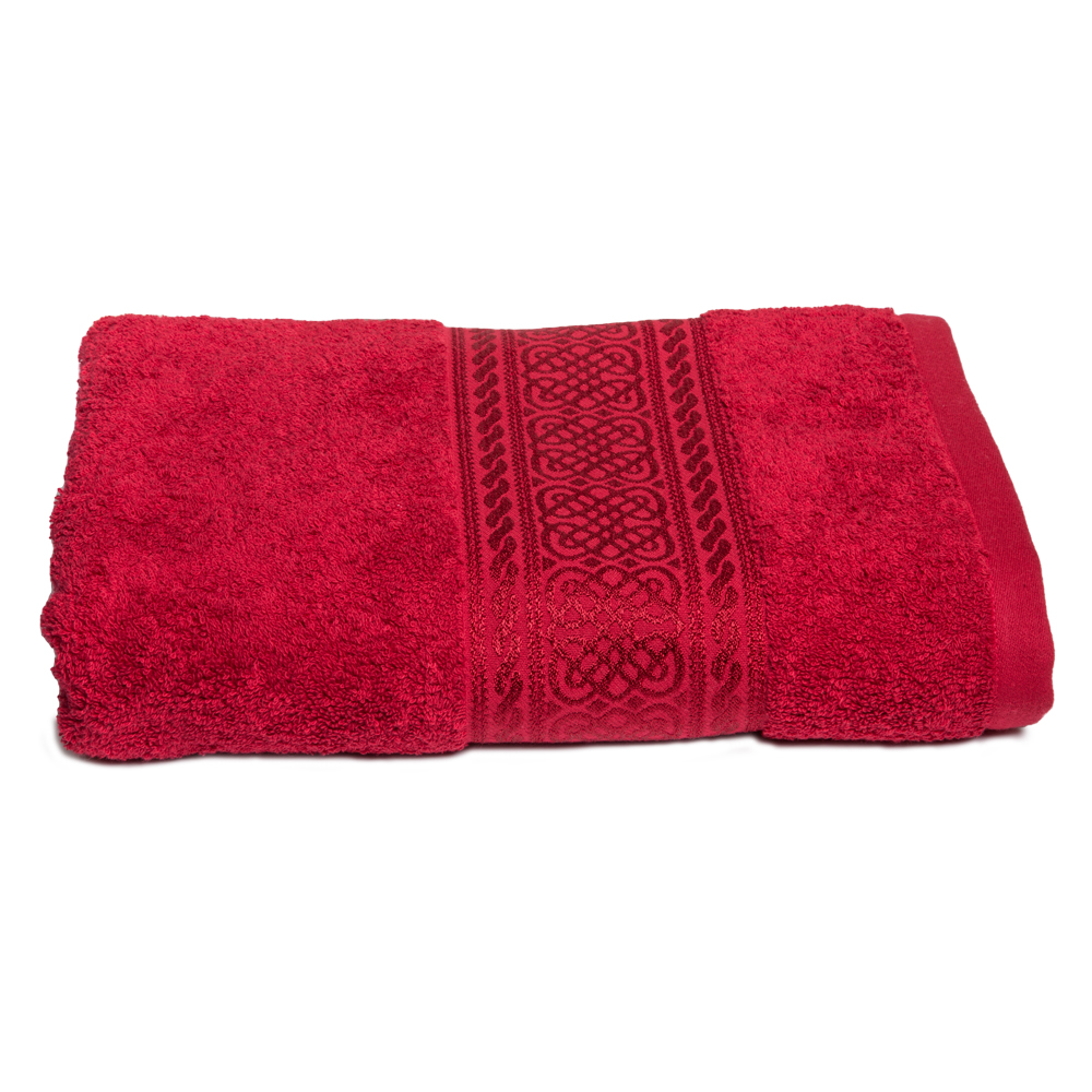 Arabes Bath Towel: (70×140)cm, Burgundy 1
