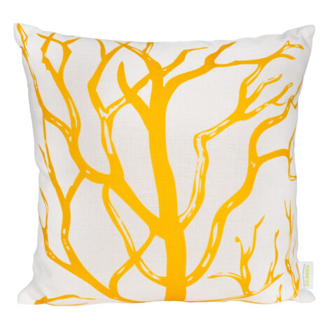 Domus: Yellow tree print Outdoor Pillow; (45×45)cm 1
