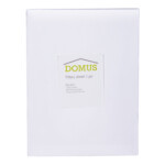 Domus: Fitted Double Bed Sheet, 250T 100% 1.0 Cotton Striped; (150x200+30)cm, White