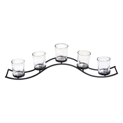 Glass Candle Holder With Metal Stand, (48x7x14