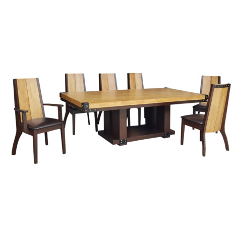 Crown Dining Table- Wooden Top (220×110)cm + 6 Side Chairs + 2 Arm Chairs 1