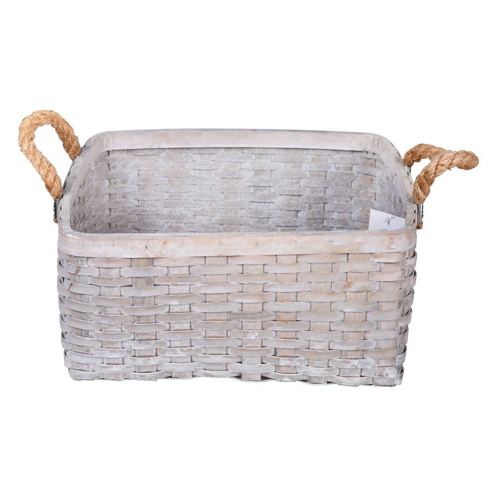 Domus: Square Willow Basket: (35x35x19)cm: Large, Grey 1