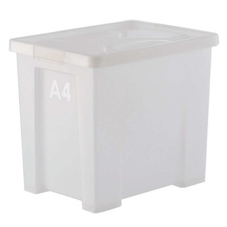 A4 Multi Purpose Storage Box With Lid-25Lts, White