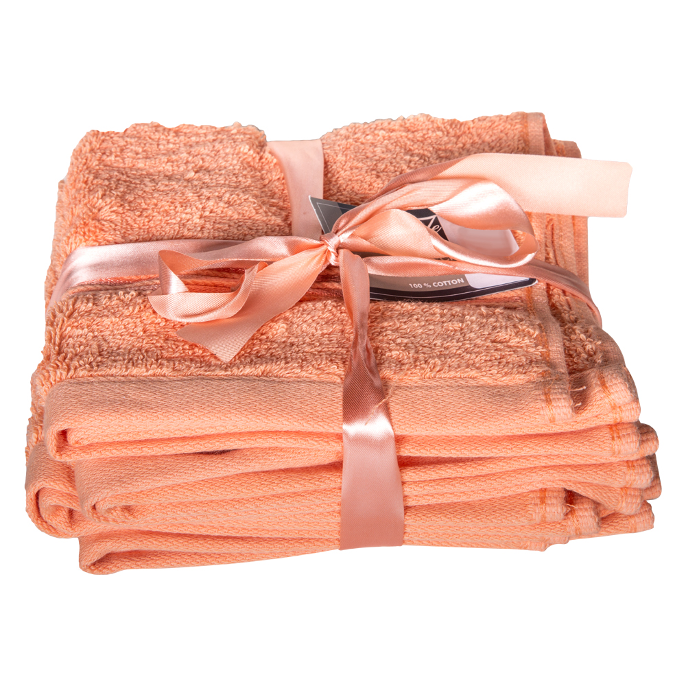 Bath Towel Set ,4pc Plain 550GMS, Melon