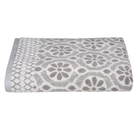 Daisy Bath Towel: (70×140)cm, Grey 1