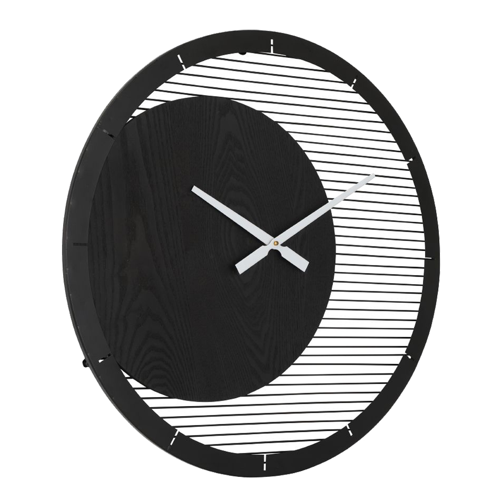 Ducalry Wall Clock 24" ; (60x4.5x60)cm, Black