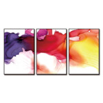 Abstract Water color Printed Painting Set, 3pc: (90x60)cm