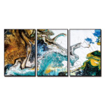 Abstract color splash Printed Painting Set, 3pc: (90x60)cm