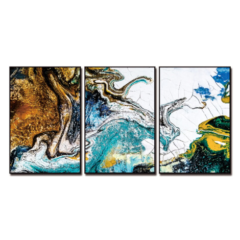 Abstract color splash Printed Painting Set, 3pc: (90×60)cm 1