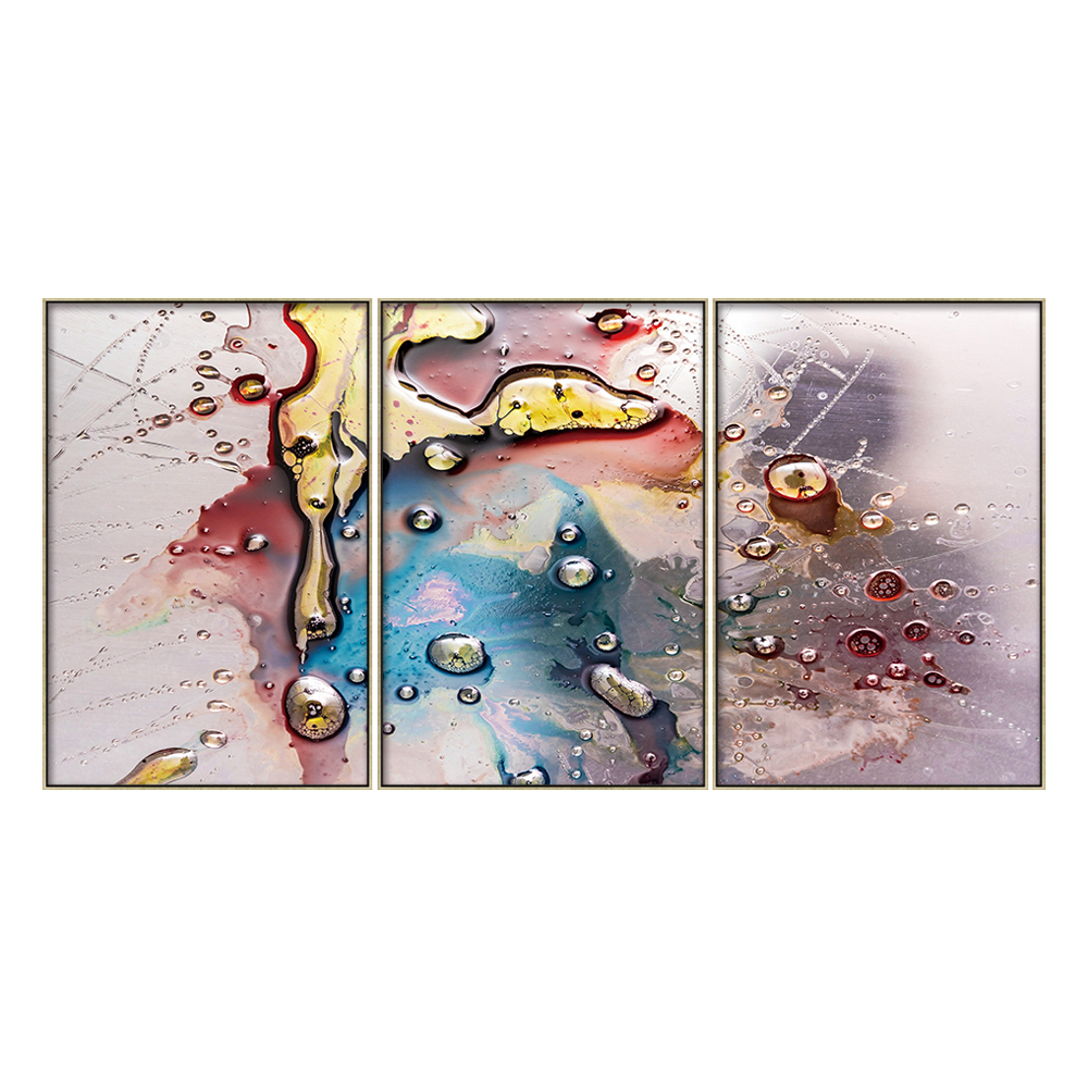 Water Splash Abstract Canvas Painting Set: 3pc, (90×60)cm 1