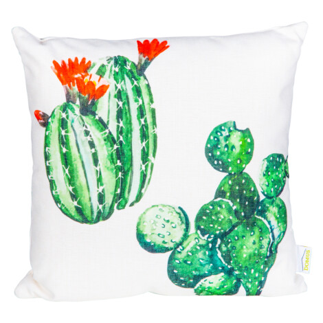 Domus: Cactus Outdoor Pillow; (45×45)cm, Green/White 1