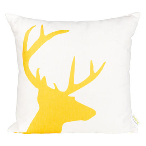 Domus: Deer head Outdoor Pillow; (45×45)cm, Yellow/White 1