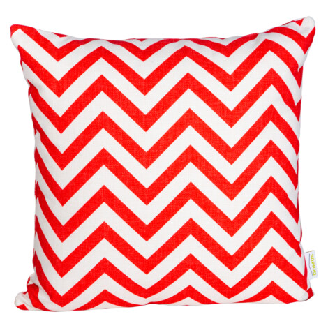 Domus: Zig zag Outdoor Pillow; (45×45)cm, Red/White 1