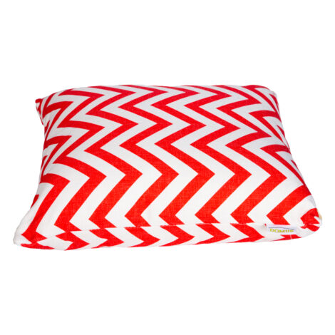 Domus: Zig zag Outdoor Pillow; (45x45)cm, Red/White