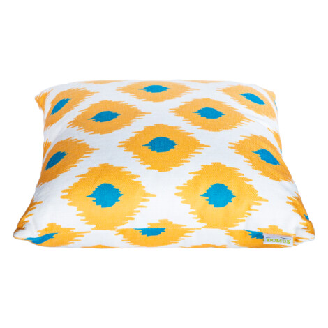 Domus: Diamond Design Outdoor Pillow; (45x45)cm, Yellow/Blue/White