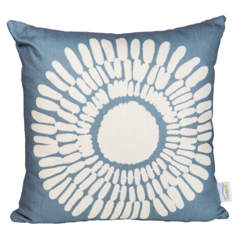 Domus: Flower Outdoor Pillow; (45×45)cm, Navy Blue/White 1