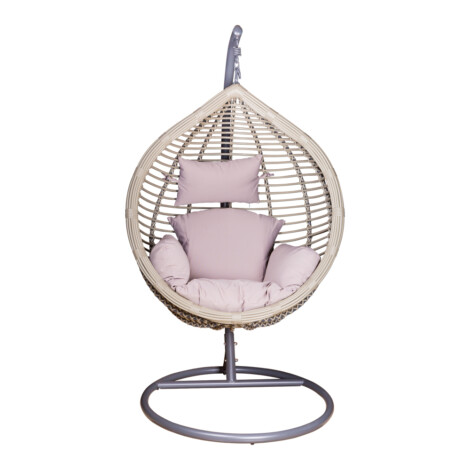 Rattan Furniture: Swing Basket + Steel Stand + Cushion 1