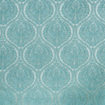 Laurena Arezo Collection: DDECOR Textured Damask Patterned Furnishing Fabric, 280cm, Teal Blue
