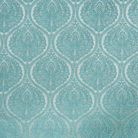 Laurena Arezo Collection: DDECOR Textured Damask Patterned Furnishing Fabric, 280cm, Teal Blue 1
