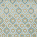 F-Laurena IV Collection: DDecor Ogee Textured Pattern Furnishing Fabric; 280cm, Golden Light Blue