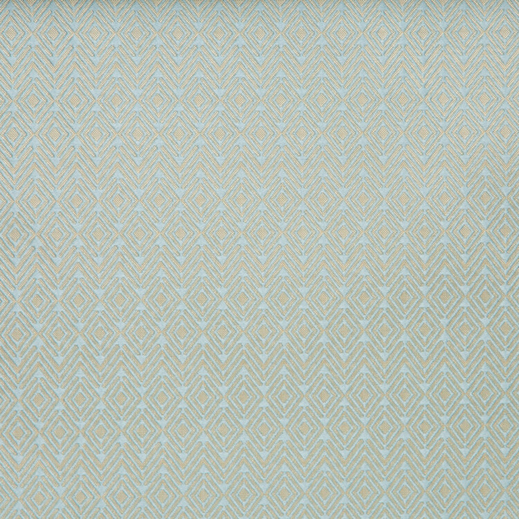 F-Laurena IV Collection: DDecor Diamond Shaped Textured Furnishing Fabric; 280cm, Golden Light Blue