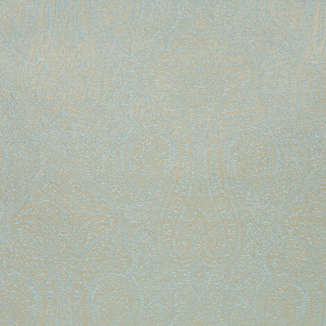 F-Laurena IV Collection: DDecor Paisley Textured Pattern Furnishing Fabric; 280cm, Golden Light Blue 1