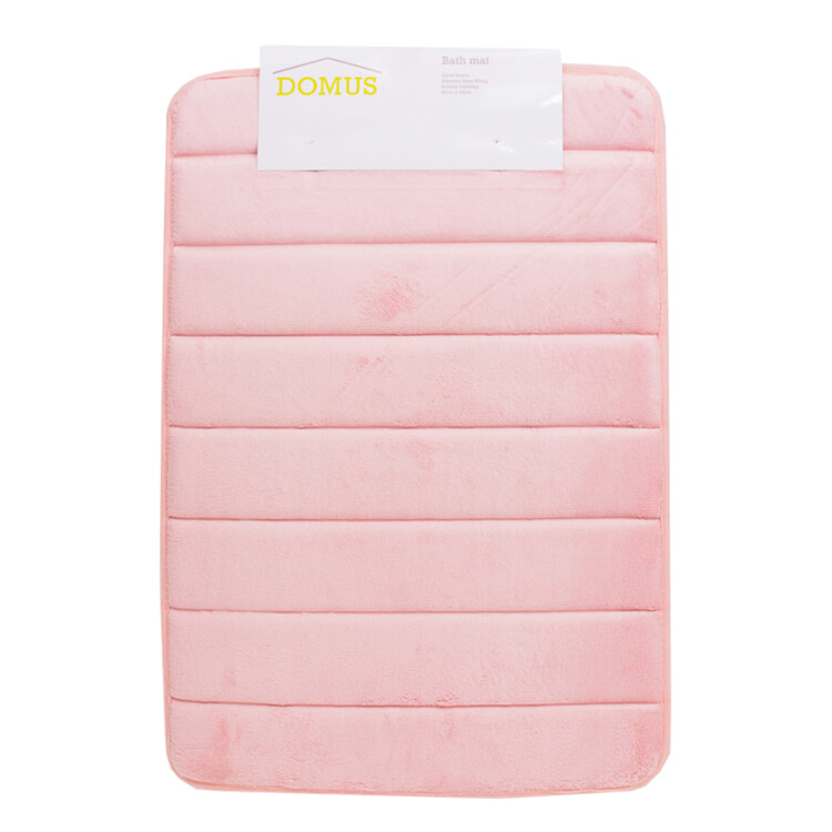 Domus: Coral Fleece Memory Foam Bath Mat: (60x40)cm, Pink