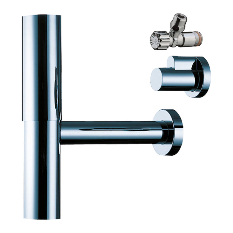 Hansgrohe: Flowstar Bottle Trap:1.25in with angle valve, Chrome Plated