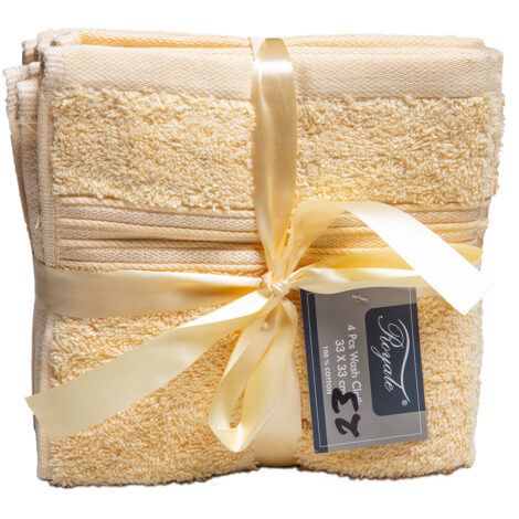 Bath Towel Set; 4Pcs Plain 550GMS, Gold 1