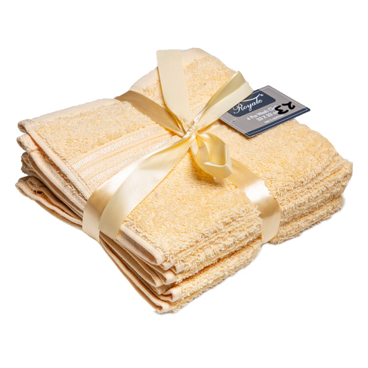 Bath Towel Set; 4Pcs Plain 550GMS, Gold