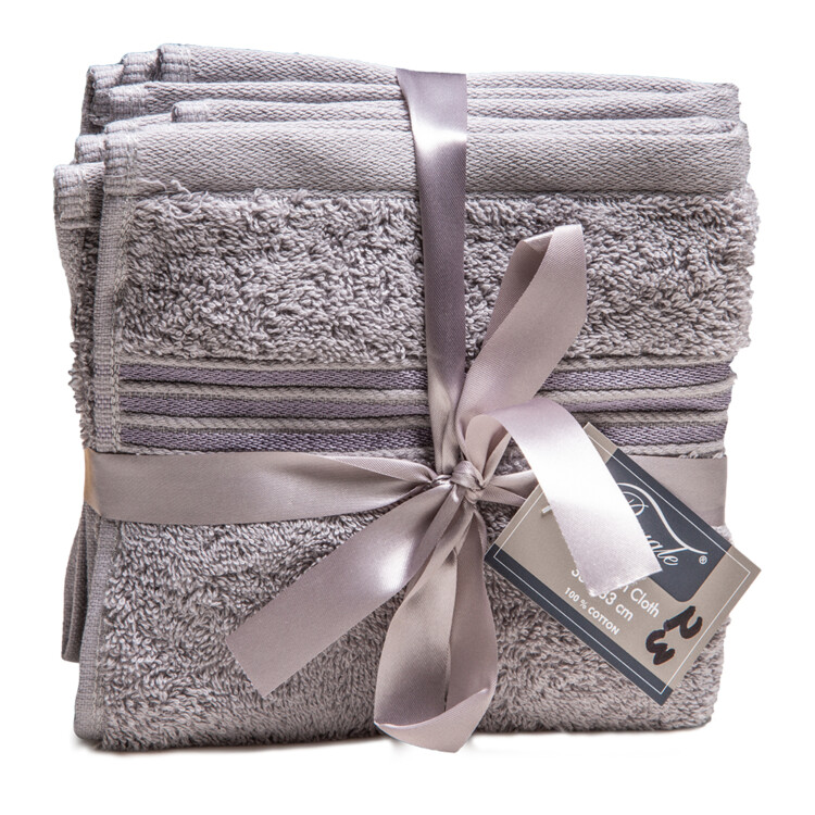 Bath Towel Set; 4Pcs Plain 550GMS, Grey