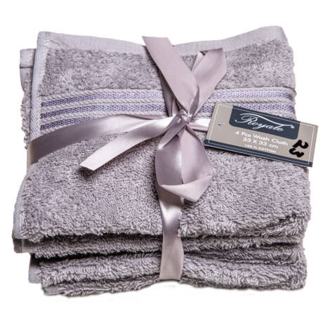 Bath Towel Set; 4Pcs Plain 550GMS, Grey