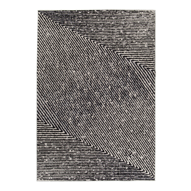 Balta: Re-Mix Carpet Rug; (80x150)cm, Black Grey/White